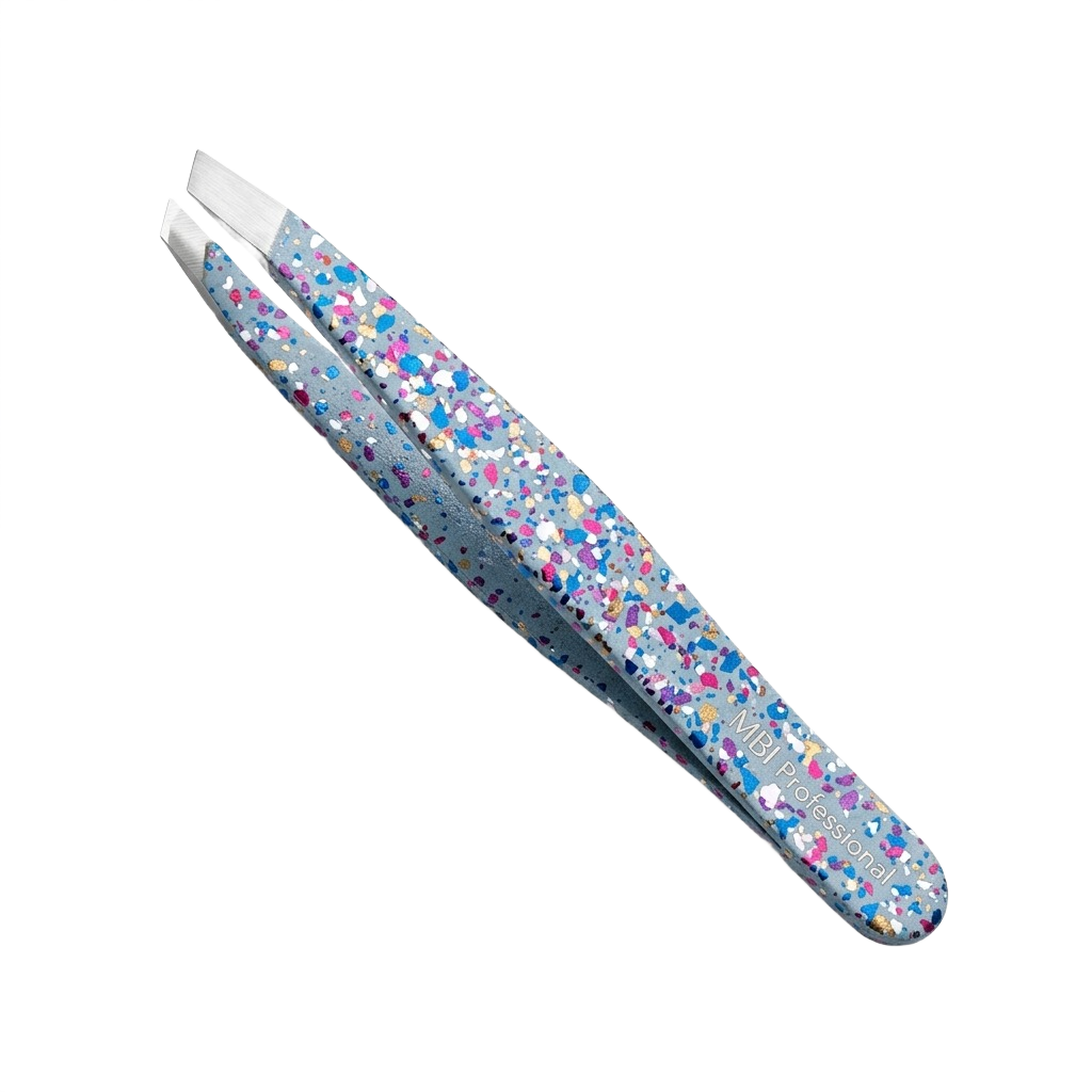 Speckled Colored Eyebrow Tweezers Slanted