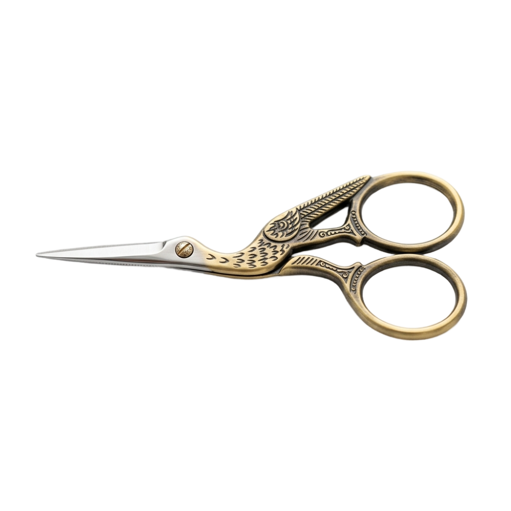Stork Scissor Ornate Design 4"